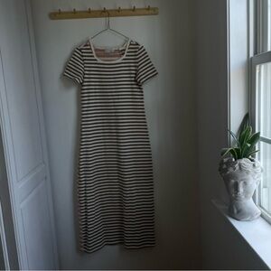 Anthropologie Black and White Striped Maxi Dress